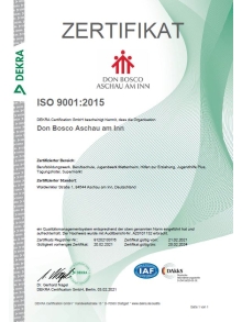 2021 Zertifikat ISO 9001